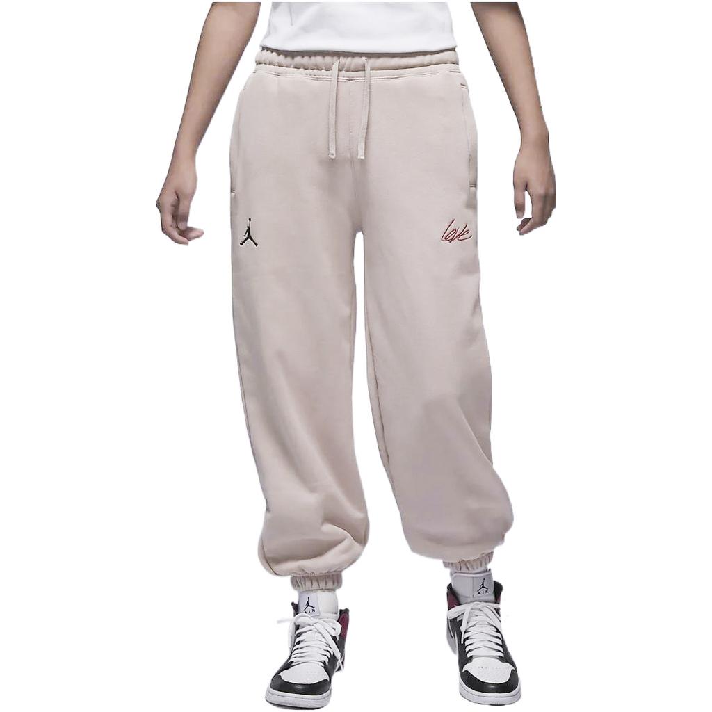 Jordan Love Embroidered Drawstring Loose Fit Joggers Women Joggers Fossil-Lime FD4804-292