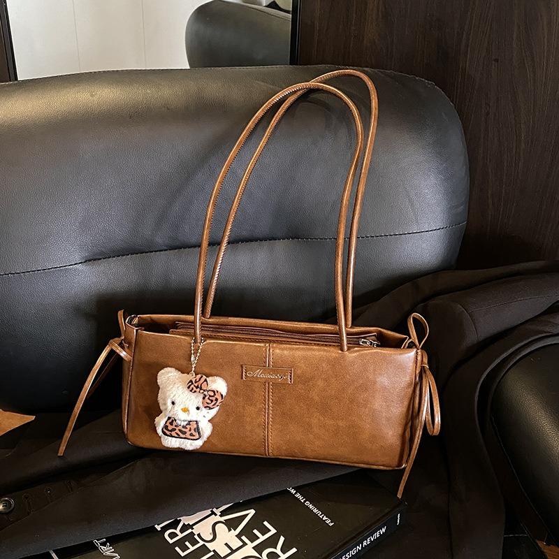 Textured Retro Small Bag Women's Spring New Commuter Versatile Shoulder Underarm Bag Fashionable Portable Baguette Bag