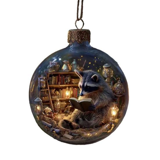 3D Wildlife Animal Christmas Ornaments Clear Plastic Xmas Ball Ornament Christmas