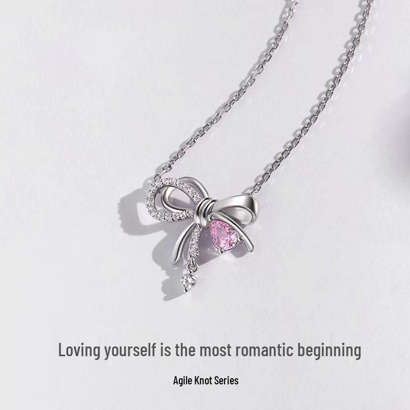 Fan Qi Cupronickel Little Red Book Bow Necklace: Versatile, Fashionable Pendant for Women’s Collarbone - Perfect Gift