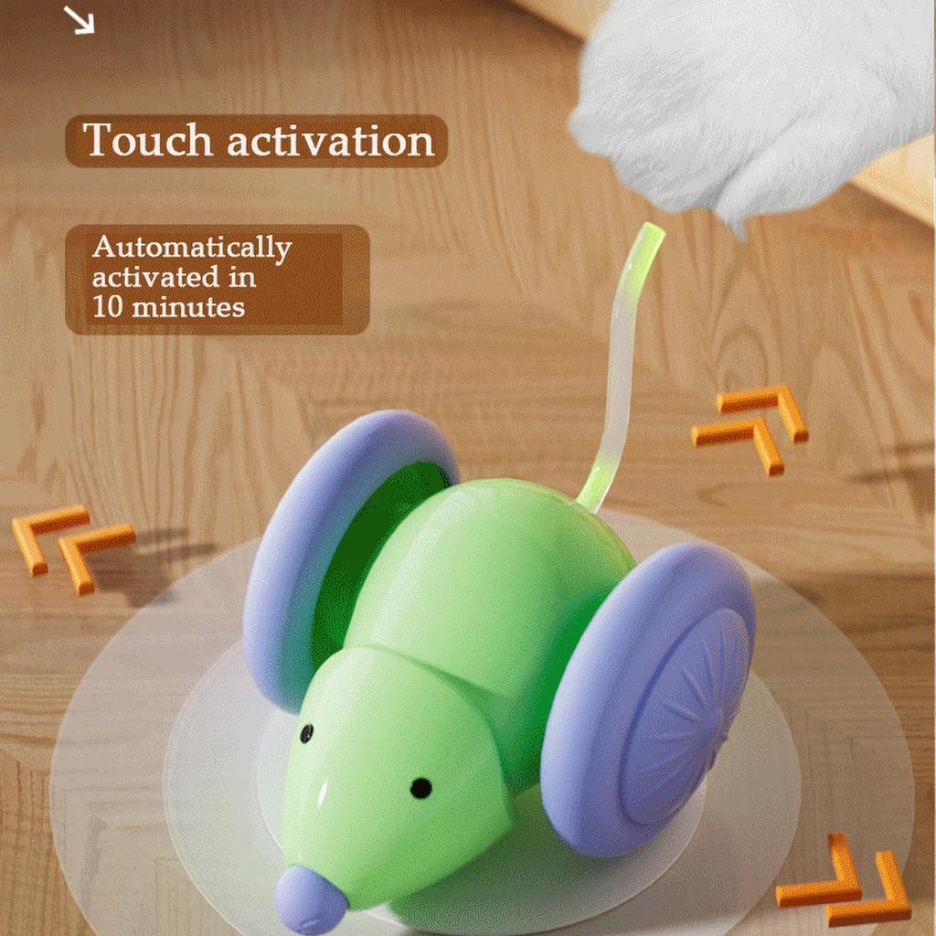 Electric Mouse Car Pet Interactive Cat Toy Rechargeable Automatic Teaser with Intelligent Obstacle Avoidance Pets Products