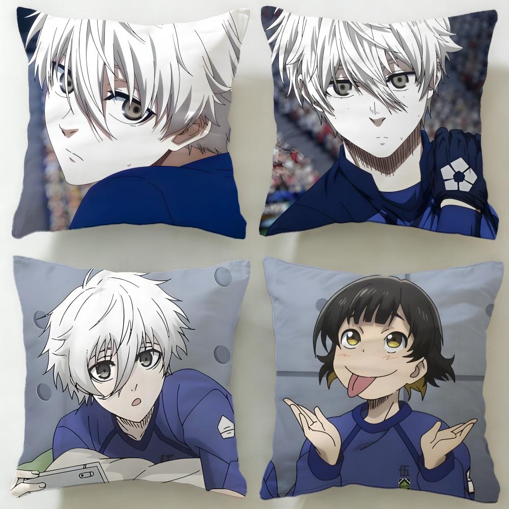 popular anime Blue Lock Cushion Cover Soft & Easy-Wash Pillow Case – Versatile for Couch, Bed, Travel and Office