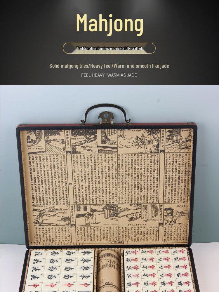 Antikes Mahjong-Set: Reisegröße bis Groß mit Lederbox und Geschenkhinweisen
