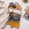 Containing wool gradual change age-reducing girl wind new scarf women's winter versatile knitted wool scarf men