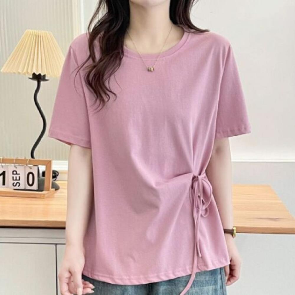 Navava Women WaisT Ribbon PoinT ShorT Sleeve T shirT nT2699