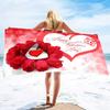 Valentine's Day Beach Towel Bath Sheet Towels Love Hearts Oversized Microfiber Sandless Beach Towels for Swimming Extra Large