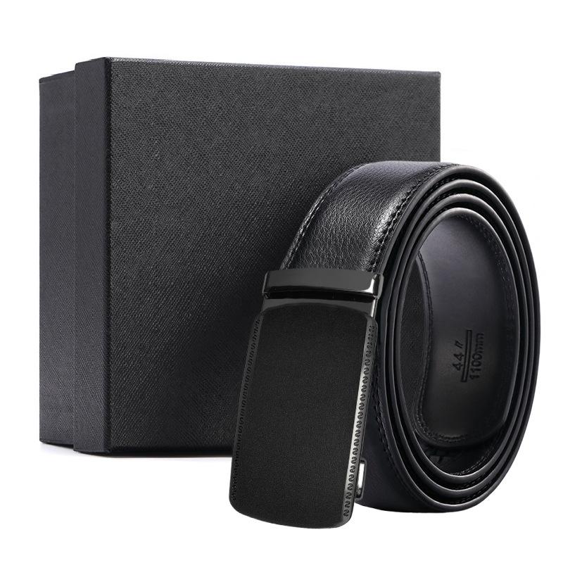 

Четыре сезона в наличии новый тип ремня мужской кожаный ремень с автоматической пряжкой черный брюки деловой повседневный головной убор кожаный мужской стиль 120-125cm