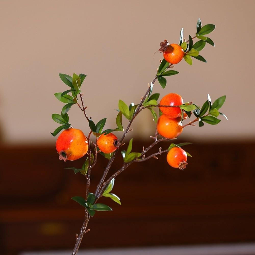 DIY Simulation Pomegranate Fruit 6-Fruit Fake Plants Simulation Foam Fruit Tree Living Room