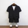 Children Casual Summer Short-sleeved Suit Set Boy's Handsome Photography Catwalk Performance Costume Kids Blazer Shorts Outfit