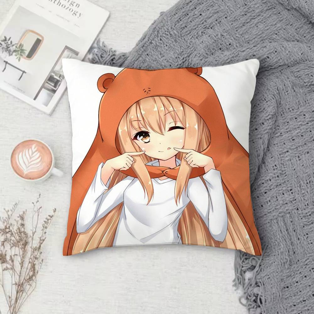HHimouto umaru chan Doublesided Printed Square Decorative Cushion Cover for Sofa Living Room Home Decor