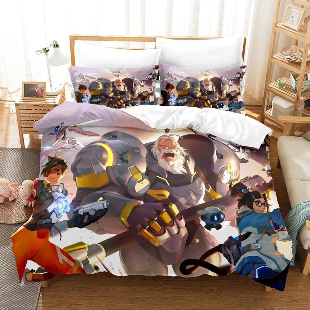 Game Overwatch 2 Invasion Bedding Collection Single Twin Full Queen King Size Bed Collection Adult Boys Bedroom Duvet Cover Collections New Anime