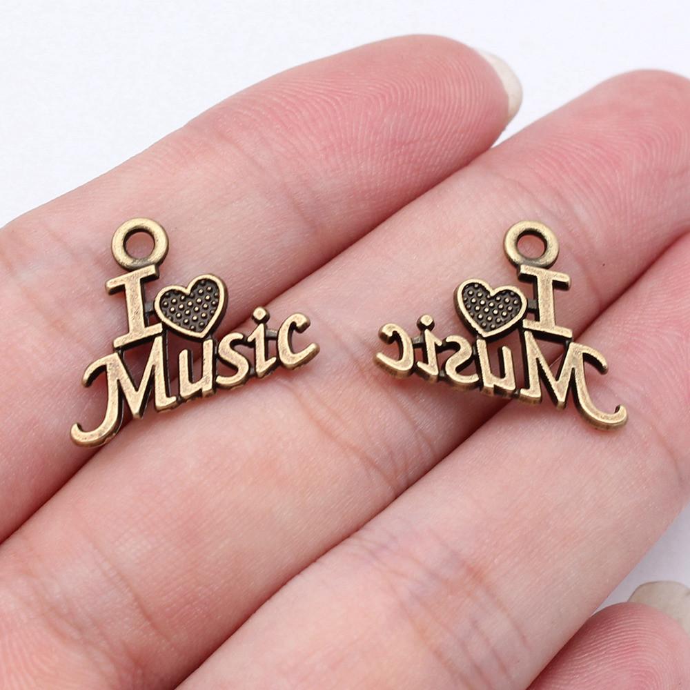 Шармы Я Люблю Теги Серийные Подвески Винтажные Ювелирные Изделия QC072 A14-20pcs-20x16mm