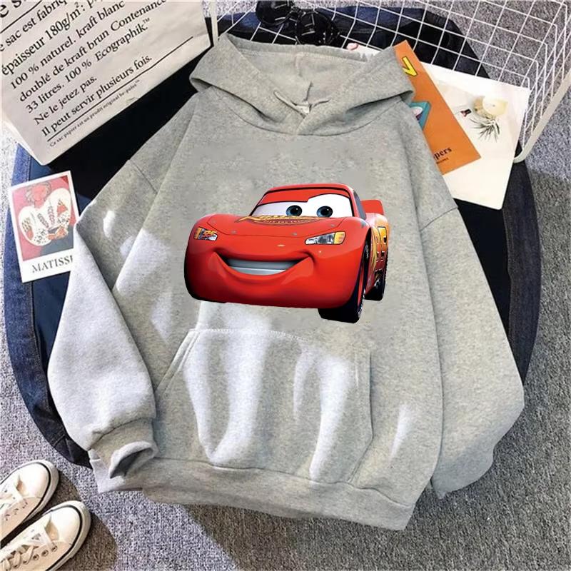Cars Lightning McQueen Hoodies Women Vintage Jasmine Kawaii Hooded Pullover Clothes Cartoons Sweatshirt Harajuku Aesthetic Tops