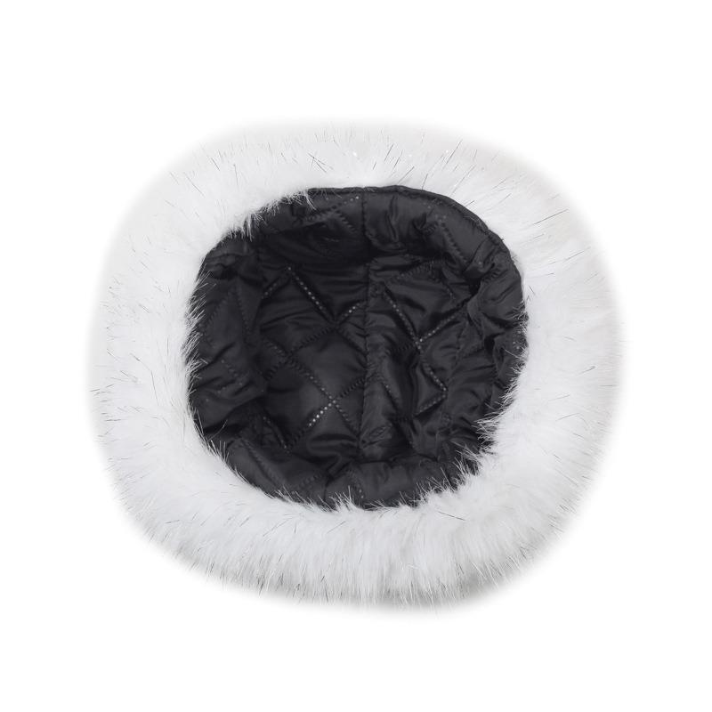 New winter silver silk plush hat thickened thermal hat cold-proof fluffy hat autumn and winter imitation fox hair showing small face hat