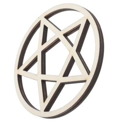 Energy Stone Stand Wooden Altar Tile Tiles Desktop Decoration Vintage Adornment Sacrifice Supply Retro Style Decors Pentagon
