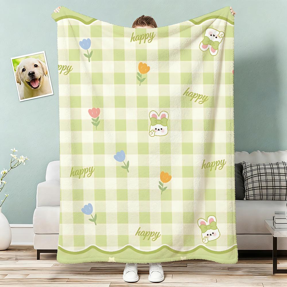 Trendy Flowers And Animals Throw Lightweight 240G Flannel Blanket Soft Skin-Friendly For Summer Cooling