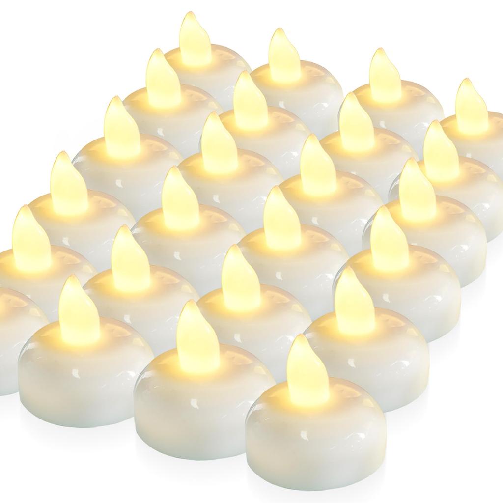 24/12pcs Floating Candle Lamp Flameless Tea Light Flicker Electronic Waterproof LED Light For Wedding Party Pool Spa Table Decor