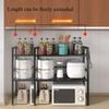 Kitchen Retractable Microwave Shelf Multi-layer Rice Cooker Oven Thickened Countertophousehold Seasoning Holder Storage Artifact