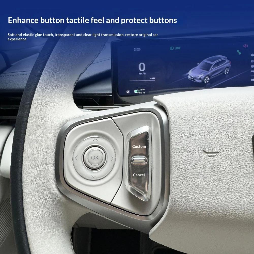 For Geely Galaxy E5/ EX5 Car Center Console Air Conditioner Button Epoxy Sticker Interior Protection Steering Wheel Button
