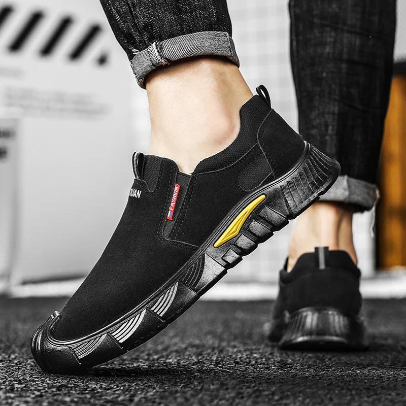 Casual Shoes for Men Fashion Breathable Men's Sneakers Outdoor Non-Slip Work Shoes Comfortable Slip On Loafers Men Driving Shoes