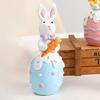 Easter Colorful Egg Bunny Figurine Hand-painted Flower Carrot Egg Rabbit Statue Decorative Animal Sculpture Spring Easter Party Decoration