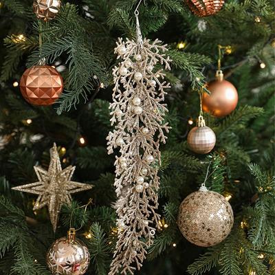 Christmas Artificial Christmas Glitter Branches DIY Handmade Simulated Christmas Cypress Leaves Elegant Realistic
