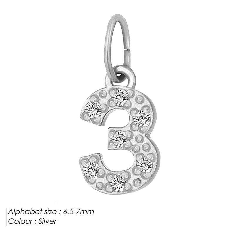 Europäischer & Amerikanischer Vollpavé Diamant Edelstahl Buchstabenanhänger mit DIY Zirkon Halskette & Armband Optionen