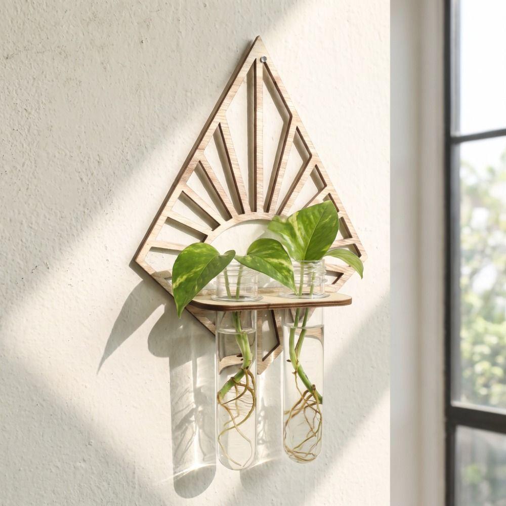 Wooden Wall Hanging Planter Shelf Home Ornaments Wall Mounted Planter Office