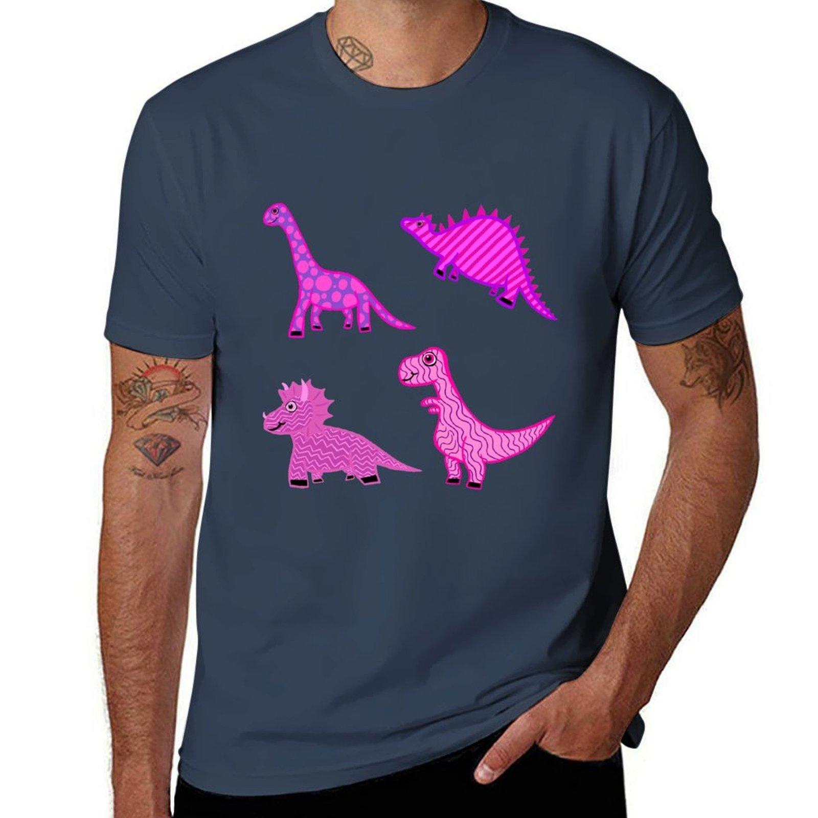 Pink Dinosaurs Tshirt Construction Work Tee Shirt S