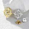 Dawapara Saint Brigid Cross Brooch Irish Amulet Religious Jewelry Celtics Lapel Pin Stainless Steel Accessories for Bag Hat