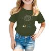 Children's Round Neck Casual Floral Small Print Short Sleeve T-shirt Top