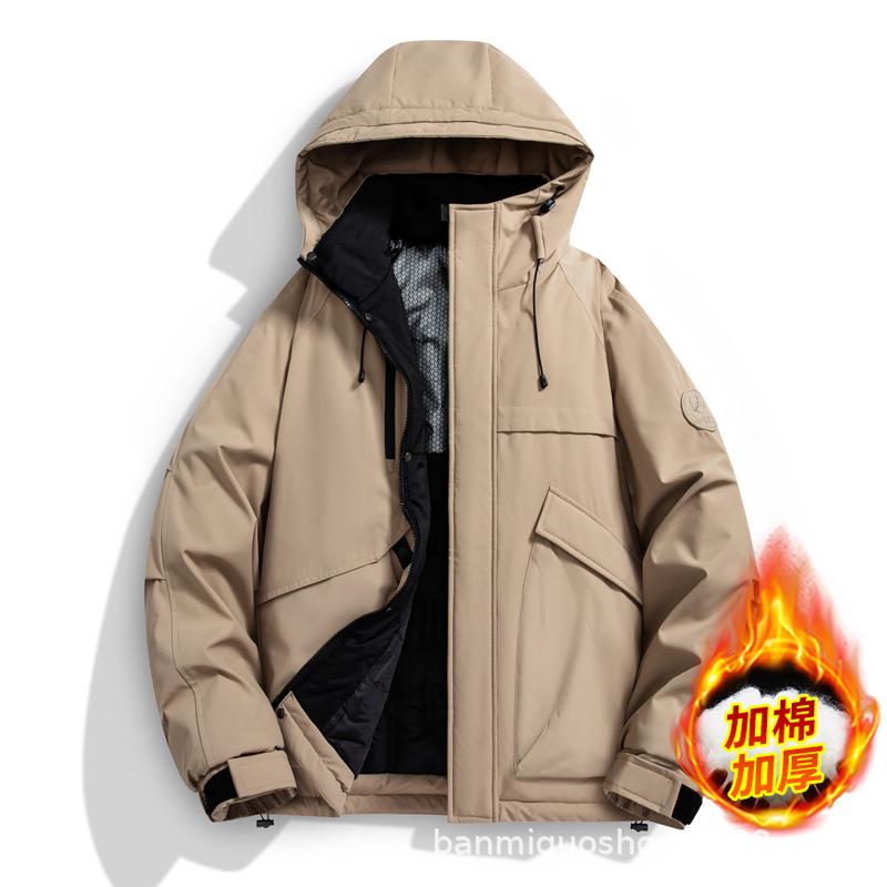 

Мужская повседневная хлопковая куртка в минималистичном стиле, однотонная, приталенного кроя, зимняя, для ежедневной носки, теплая 3XL