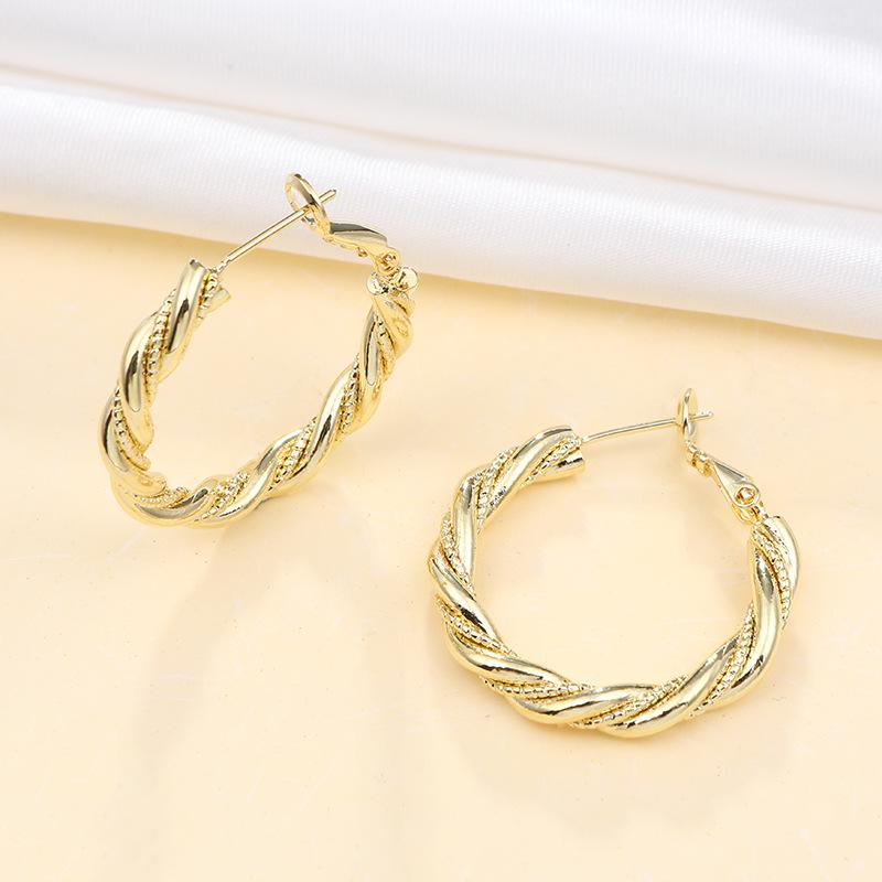Huazi Style Zircon Stud Earrings for Women - Gold-Plated, Non-Fading Luxury Jewelry