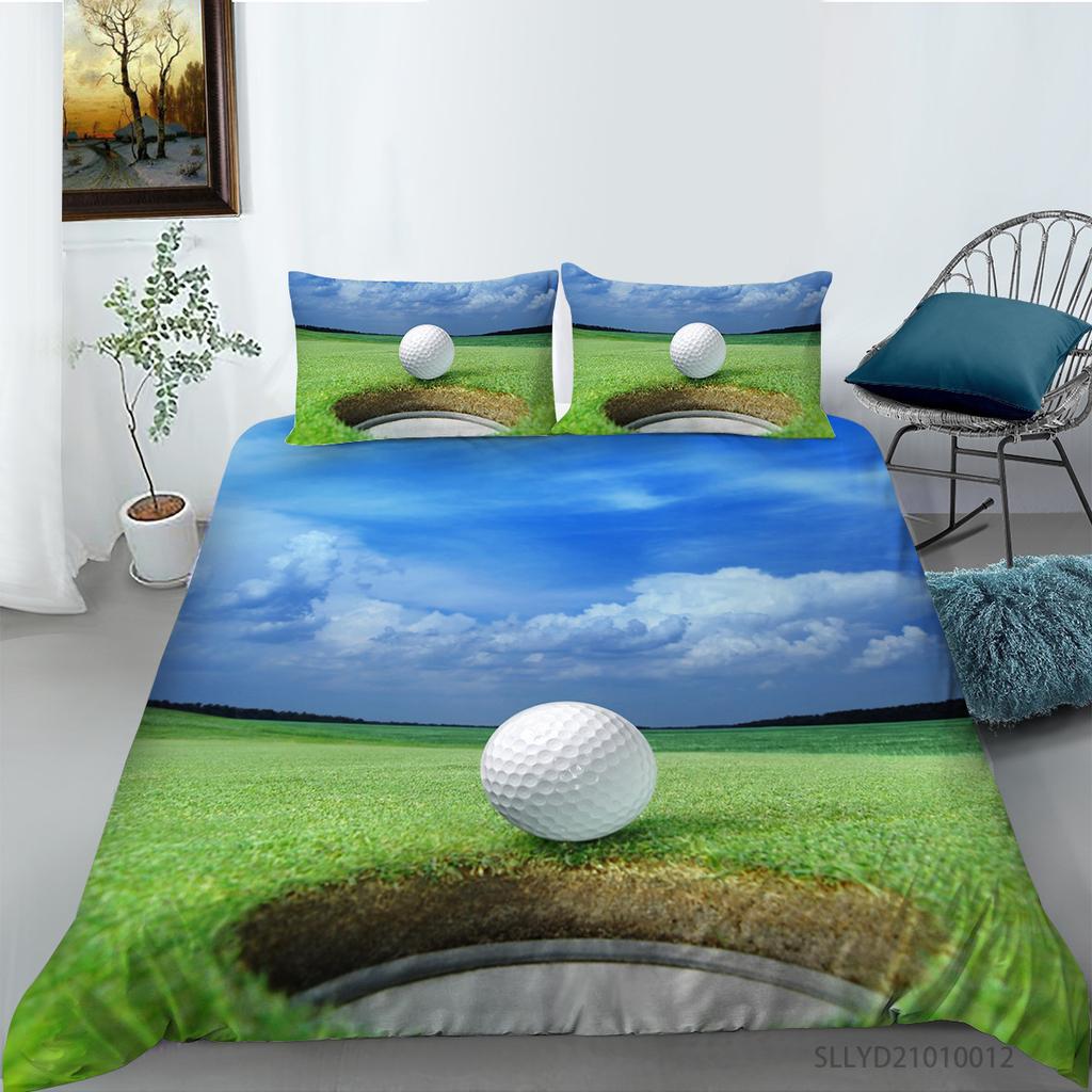 Golf Series Digital Printing Bedding Two Or Three-Piece Set Polyester Cocoa