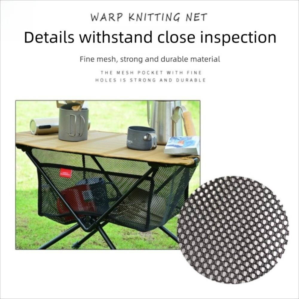 Portable Picnic Table Storage Net Bag Large Capacity Black Mesh Bag Outdoor