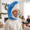 Funny Shark Hat for Parties Mask Adults/Kids, Plush Headgear, Humorous Costume Accessory Events Halloween Theme Photo Prop Playful Headwear