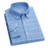 Men's Cotton Oxford Long Sleeve Shirt - Solid Color for Business Casual