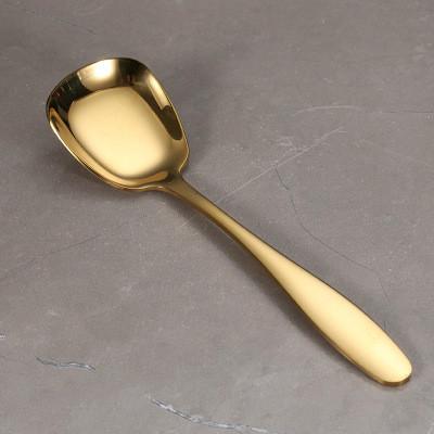 Stainless Steel Coffee Square Head Spoon Long Handle Tea Spoons Hot Drinking Flatware Thickened Dessert Spoons