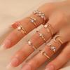 S Retro Fashion Sweet Shining Water Diamond Stackable Men'S And Women'S Ring Set, Suitable For Men'S And Women'S Fashion Part