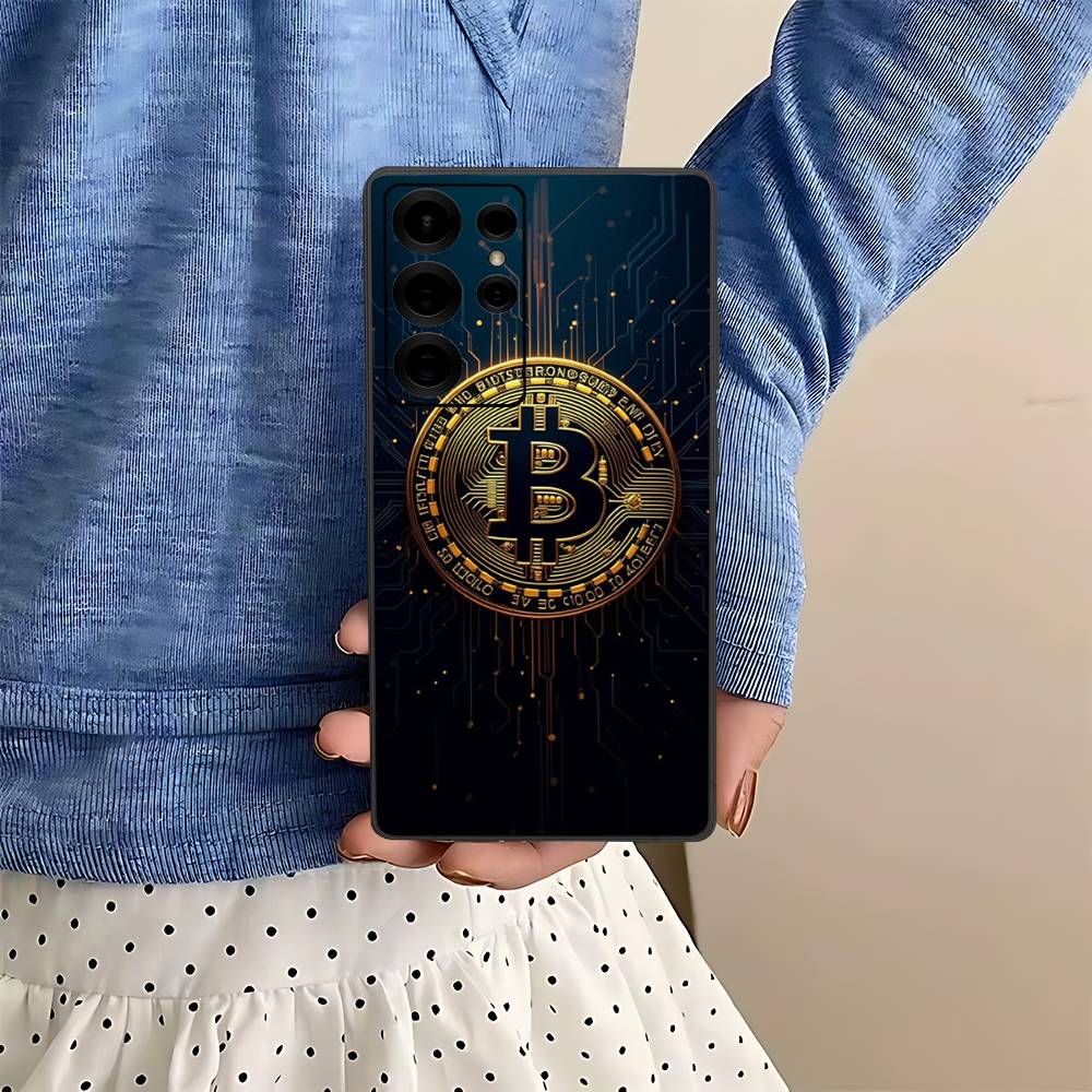 Bitcoin Retro Logo Phone Case For Samsung S 24 Fe 25 Ultra Plus 20 Lite 21 30 22 23 24 22 Ultra 5G Fundas