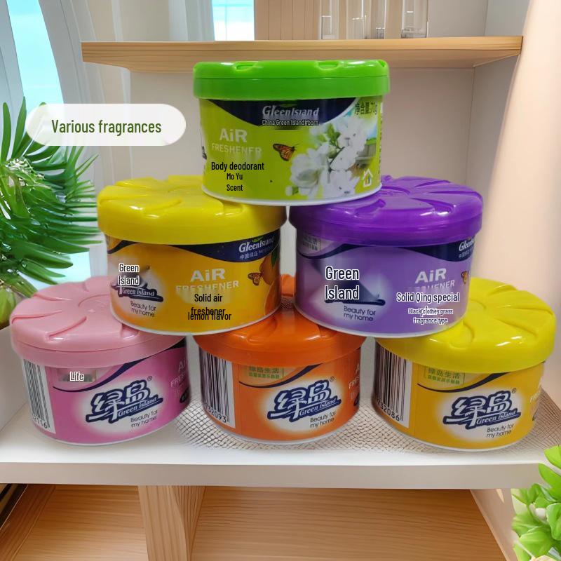 Green Island Solid Air Freshener - Toilet & Indoor Fragrance Balm for Odor Control