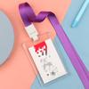 Fashion Acrylic Transparent Bus Cards Sleeve Employee Work Card Holder with Lanyard Work Card Cover Women Men Credit Card Holder