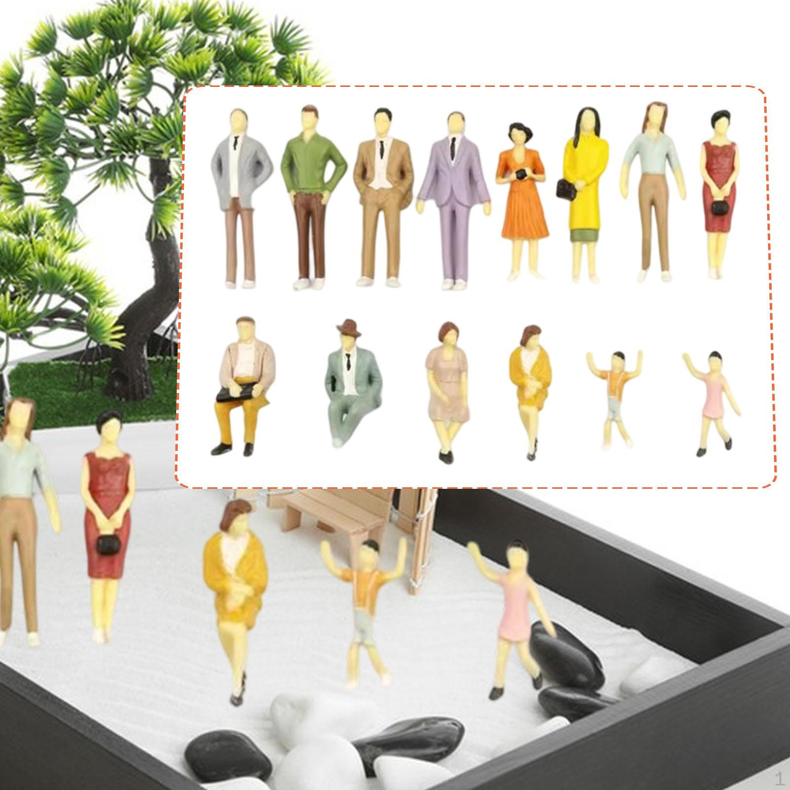 

14 Pieces Miniature Figures Diorama DIY Projects Scene Models Mini 65mm