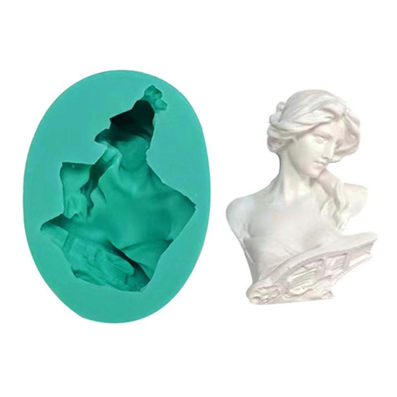 3D Portrait Sculpture Silicone Flexible Food Safe Mould Clay Resin Ceramics Candy Fondant Candy Chocolate Soap Mould