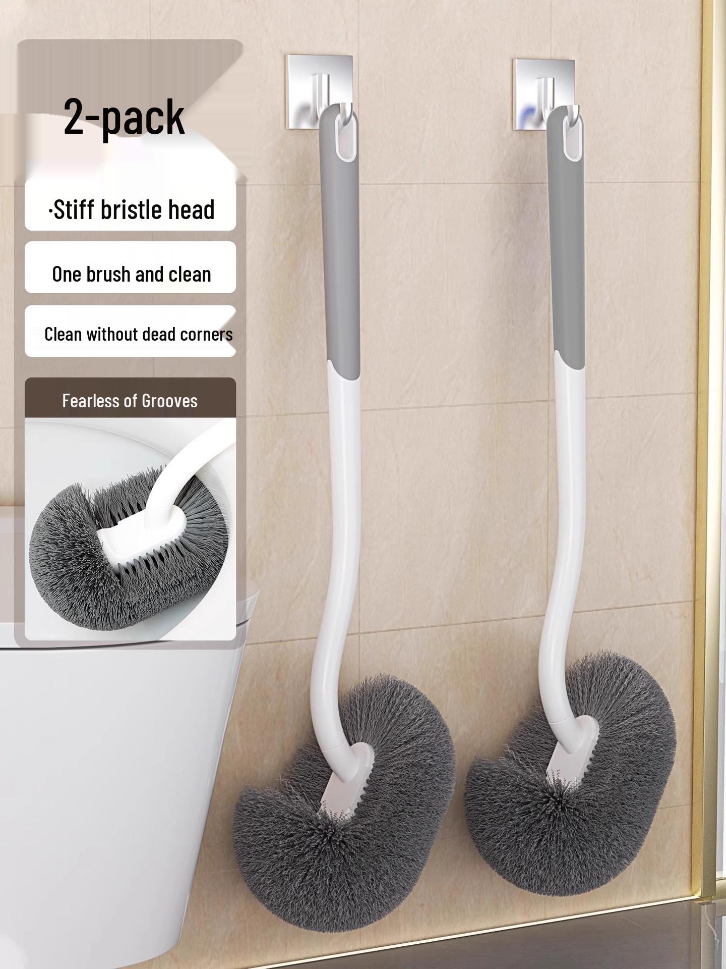

2-Pack Toilet Brush Set: Efficient Cleaning for Bathroom & Squat Toilets - Newcomer Special Offer