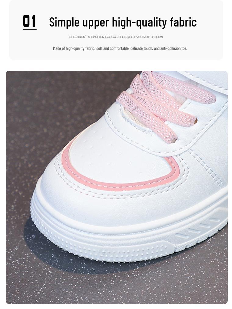 Children's White High-Top Canvas Shoes with Fleece Lining for Warmth - Versatile Sports Shoes for Boys and Toddler Girls