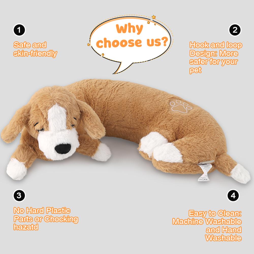 Großes Plüschspielzeug für Hunde, Geburtstagsgeschenke für Hunde, beruhigendes Spielzeug mit Herzschlag für Haustiere, Kauspielzeug für Hunde, Beruhigungshilfen für Haustiere, Spielzeug für Verhaltenstraining