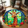 Dragonfly Stained Glass Carpet Mat Rug Home Decoration Living Room Bedroom Floor Decor Purple Style Non Slip Rugs