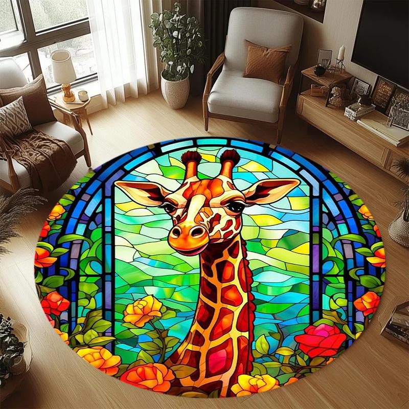 Dragonfly Stained Glass Carpet Mat Rug Home Decoration Living Room Bedroom Floor Decor Purple Style Non Slip Rugs