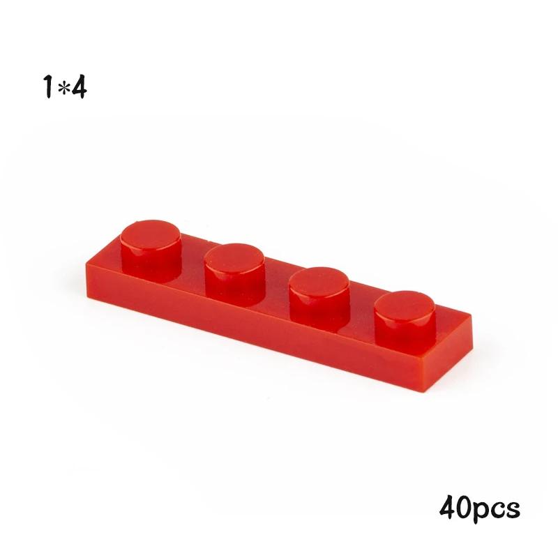 

40 шт. Совместимые с MOC Детали-пластины 3710 1x4 для сборки Конструкторских блоков Части СДЕЛАЙ САМ Развивающие Кирпичики Обучение-